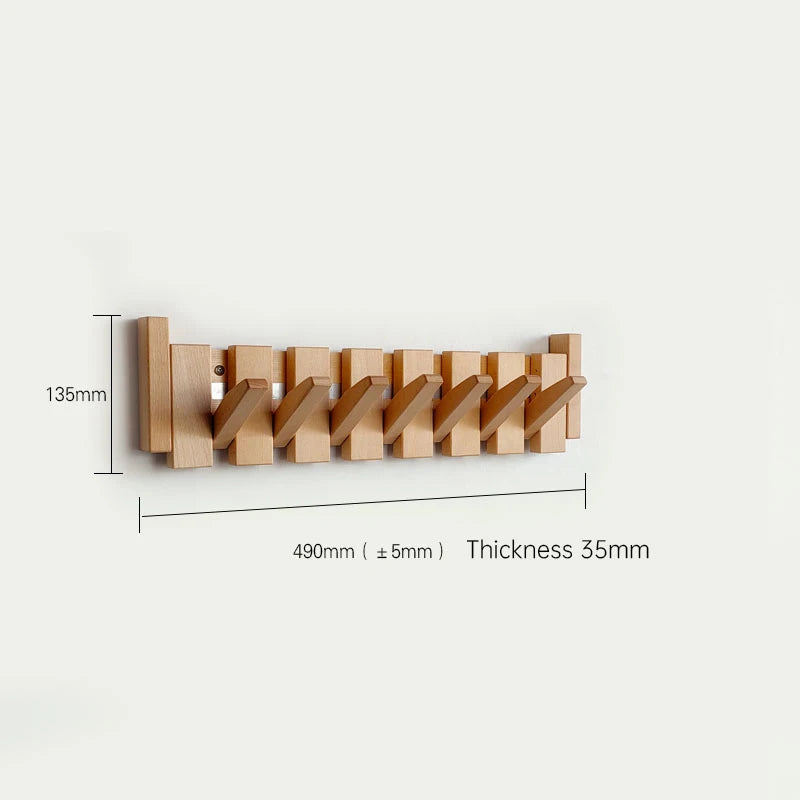 Walnut Wall Mount Coat Rack