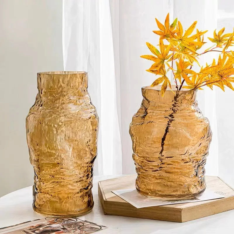 Textured Glass Hydroponic Terrarium Vase