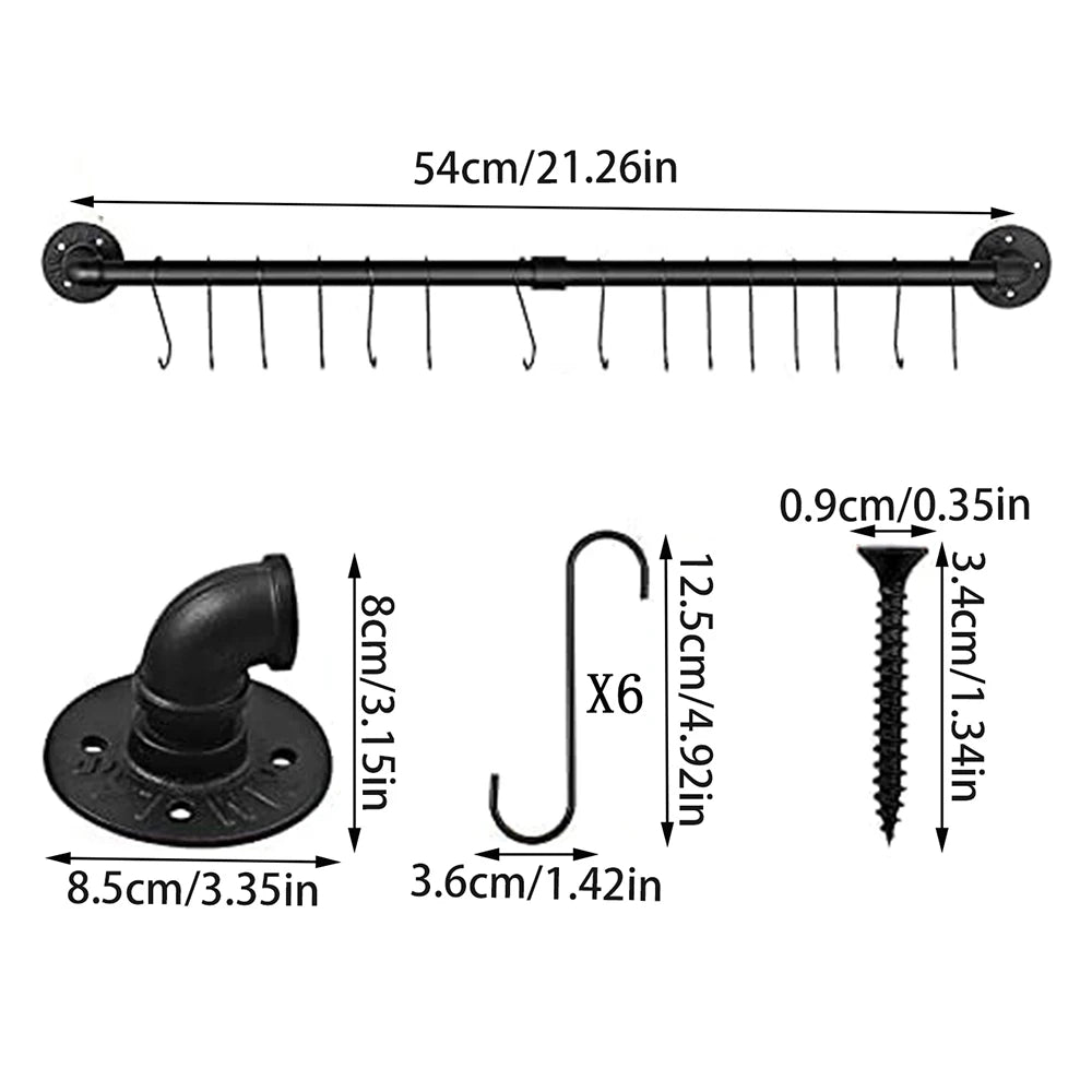Heavy Duty Wall Kitchen Utensil Rack