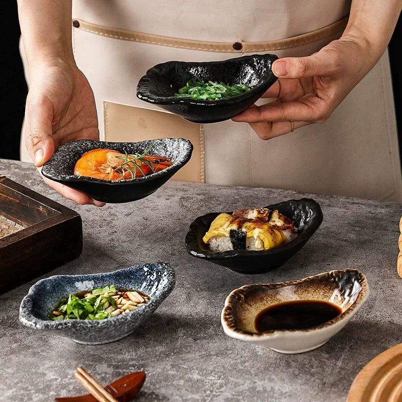 Japanese Porcelain Sushi Plate dipping dishes deliver elegant ceramic table-ware for sauces, and desserts—experience authentic Japanese dining and buy now.