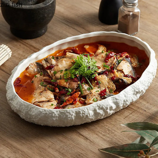 Rock Texture durable porcelain plate ware offers a unique rock-texture ceramic finish for main dishes, stylish and easy to clean for everyday dining, Shop now