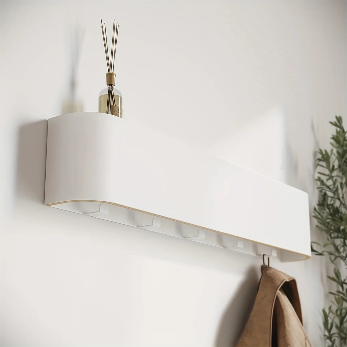 Solid Wood Coat Rack With Shelf