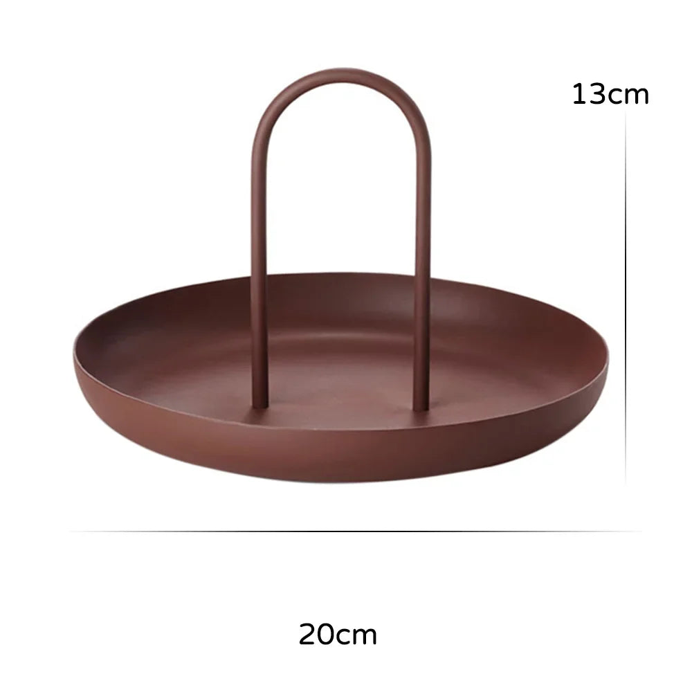 Nordic Round Jewelry Tray With Handle