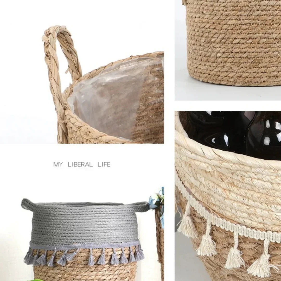 Handwoven Wicker Planter Basket