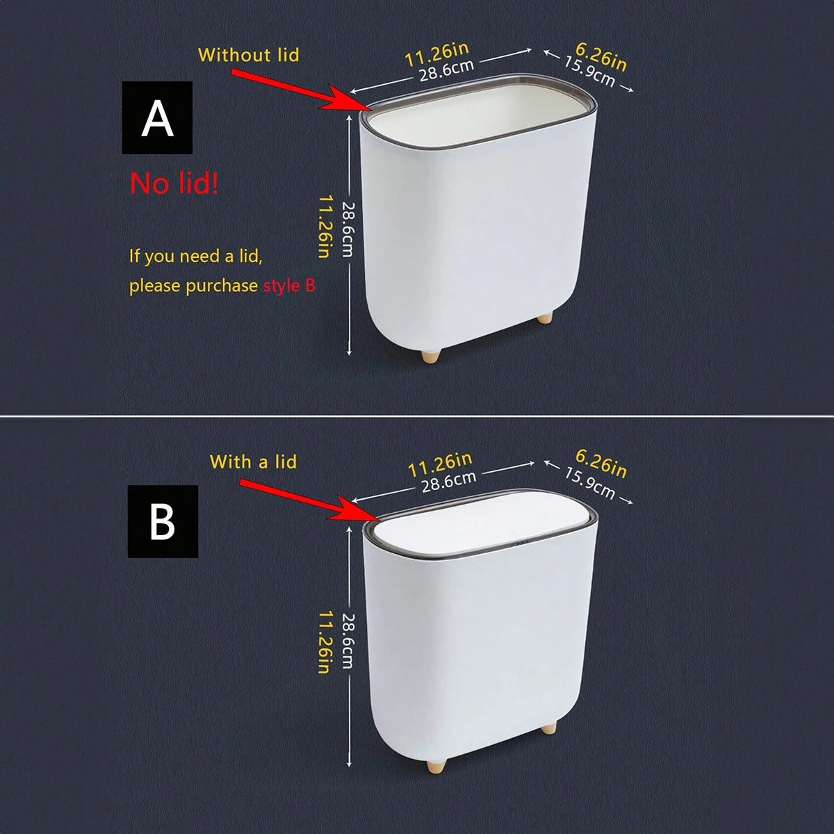 Narrow Garbage Trash Bin