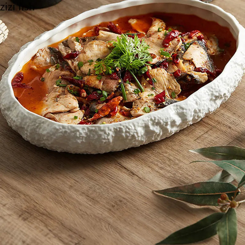 Rock Texture Porcelain Plate