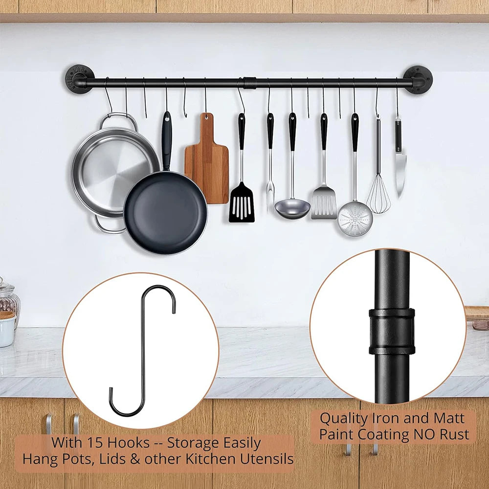 Heavy Duty Wall Kitchen Utensil Rack