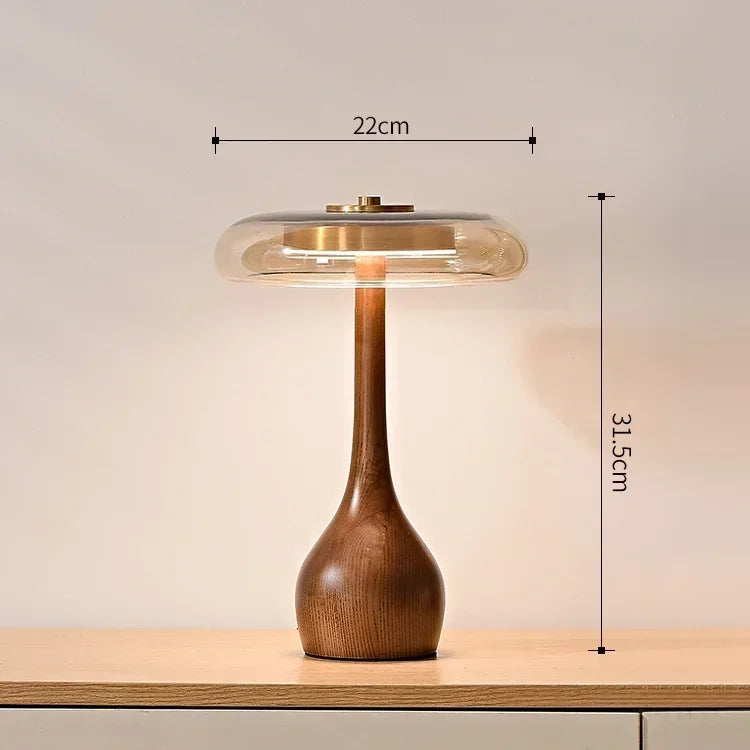 Retro Wood Crystal Floor Lamp