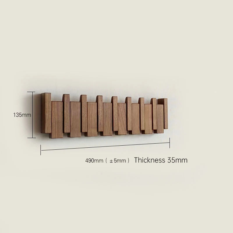 Walnut Wall Mount Coat Rack