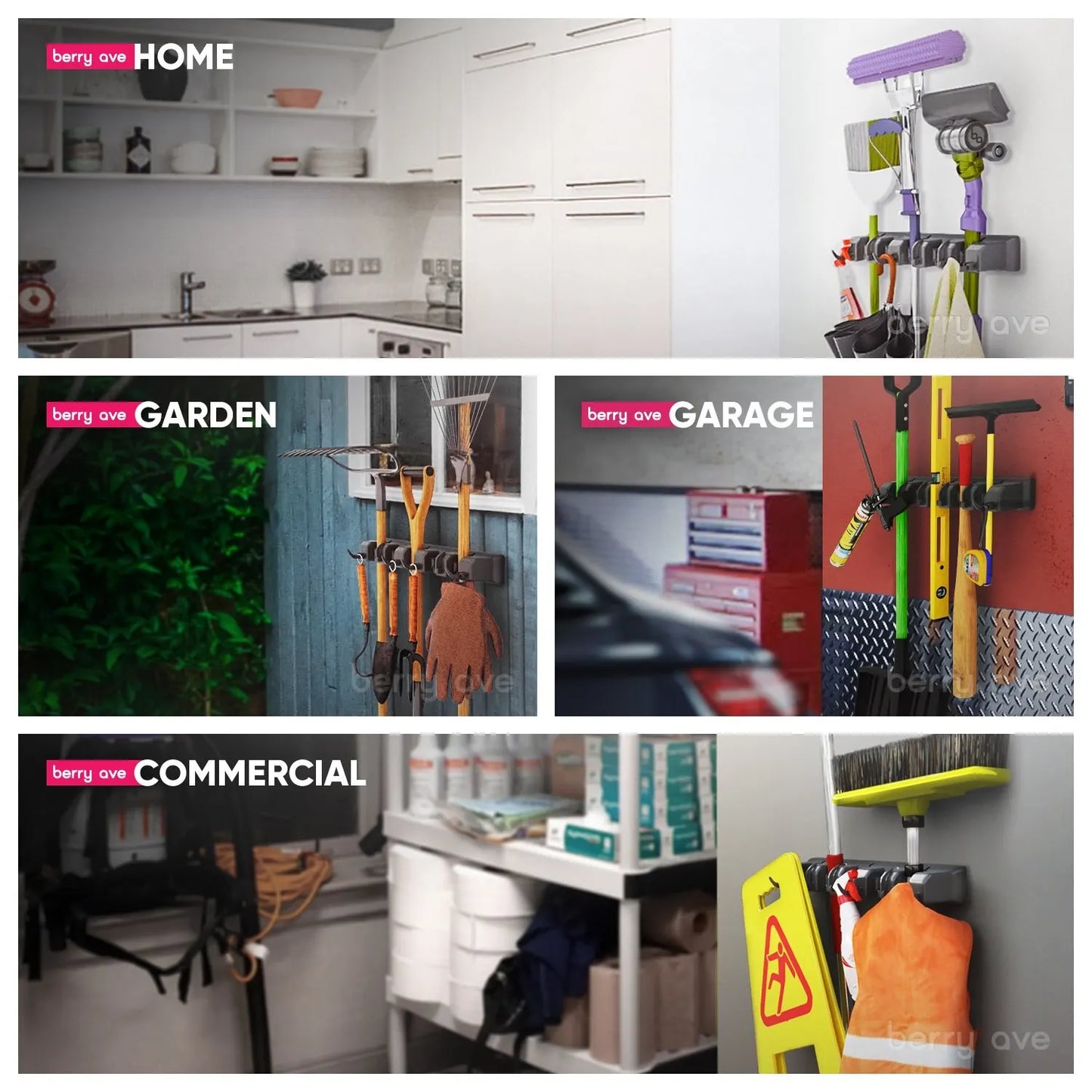 Multifunctional Wall Mounted Mop Holder