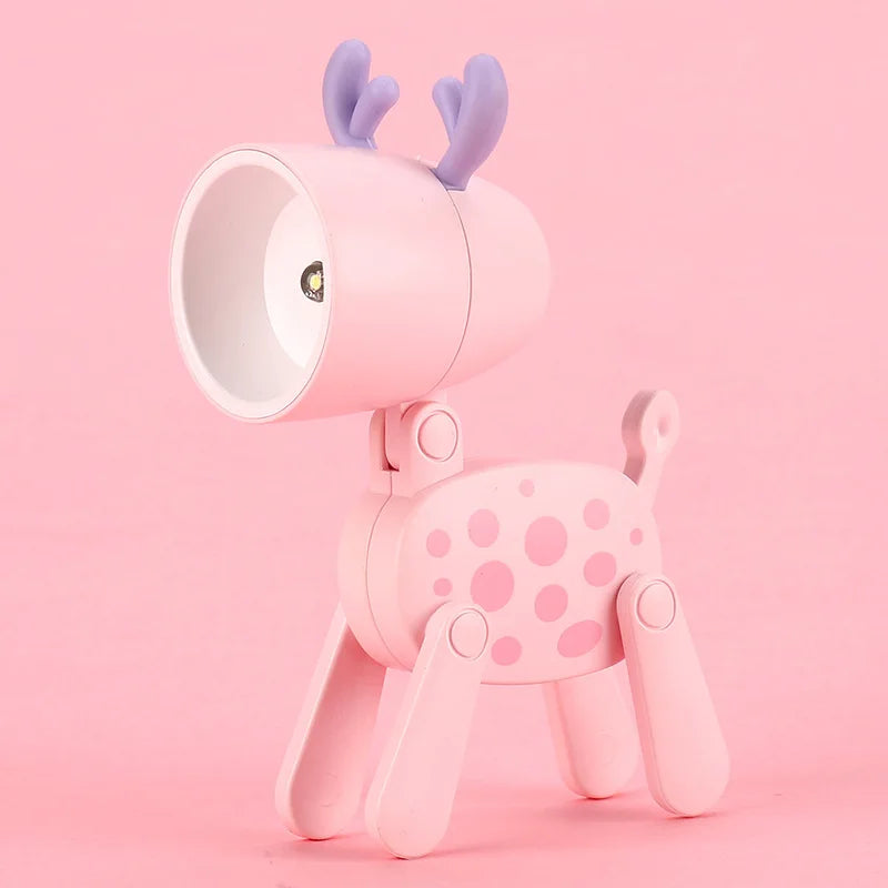 Cute Dog Night Light Folding Desk Lamp For Kids Bedroom