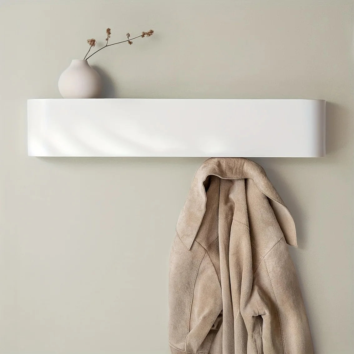 Solid Wood Coat Rack With Shelf