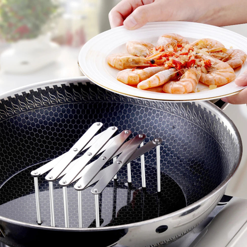 Retractable Stainless Steel Pot Lid Kitchen Organizer