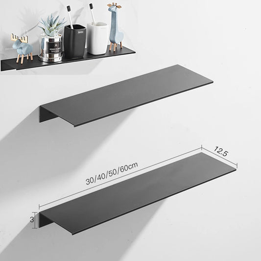 Enhance your space with 30/40/50CM Bathroom Shelf Aluminum Floating Shelves, perfect for wall-mounted organization in bathrooms and kitchens.