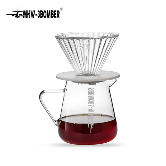 Clear Glass 500ml Coffee Server Carafe Pour Over Brewer