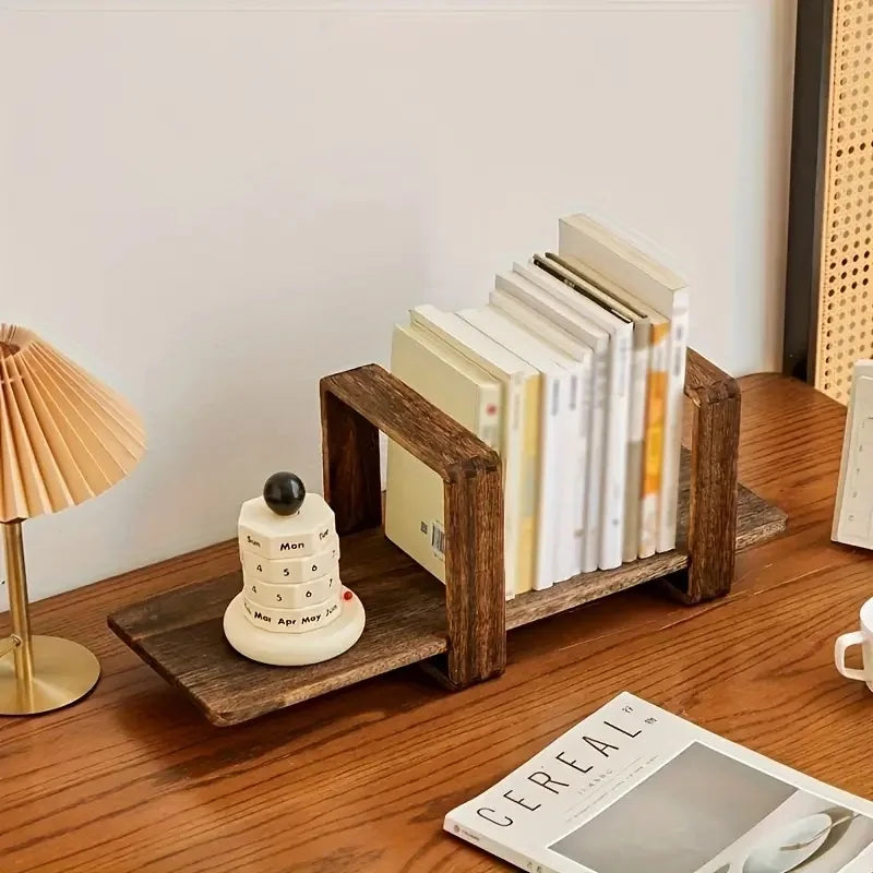 Bamboo Compact Desktop Bookshelf Organizer