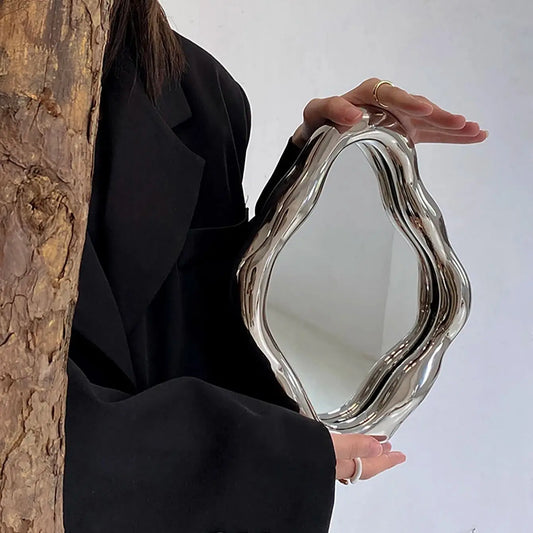 Elevate your decor with our Vintage Irregular French Makeup Mirror, a stylish and easy-to-clean piece perfect for any bedroom or living space.