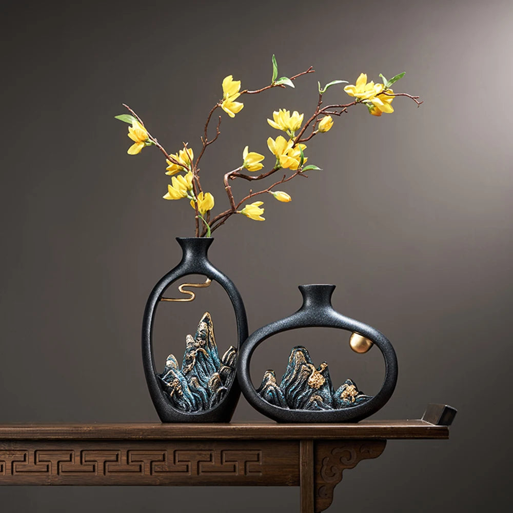 Luxury Chinese Style Resin Vase