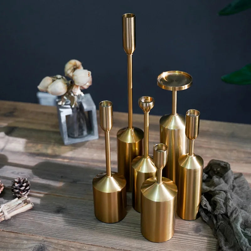 Gold Plated Metal Candle Holders