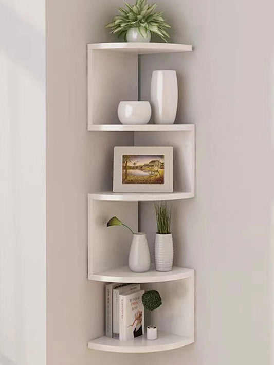 Maximize your space with the 5-Layers Shelf Corner Floating Shelves, perfect for home kitchen organizers and stylish living room decorations.