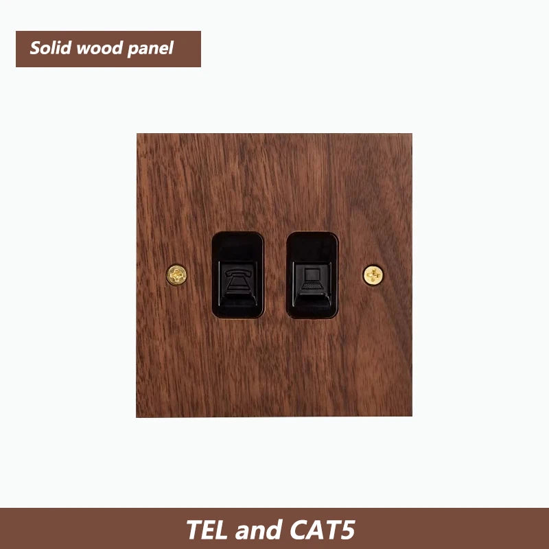 Solid Wood Brass Toggle Light Switch