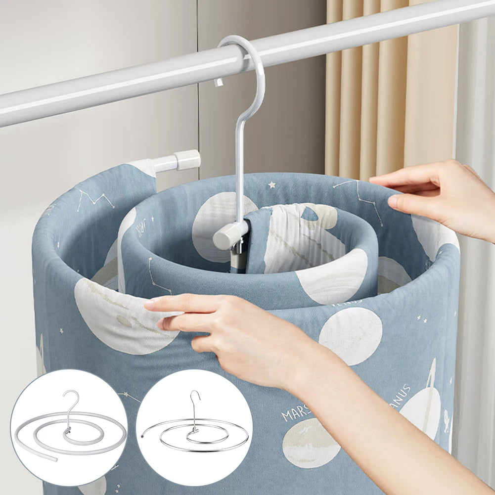 Experience the Industrial Strength Spiral Drying Rack Hanger for efficient, space-saving drying of sheets and quilts with durable steel construction, and elevate your laundry routine today! (exactly 155 characters)