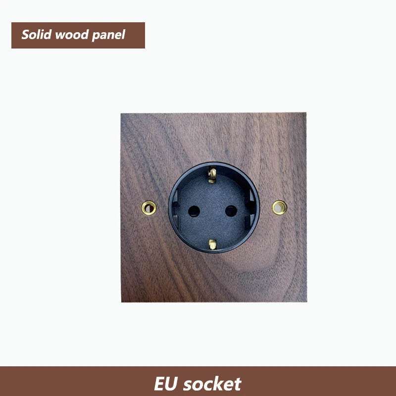 Solid Wood Brass Toggle Light Switch
