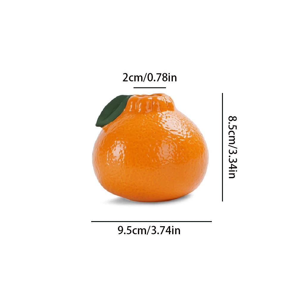 Ceramic Orange Vase for Home Decor