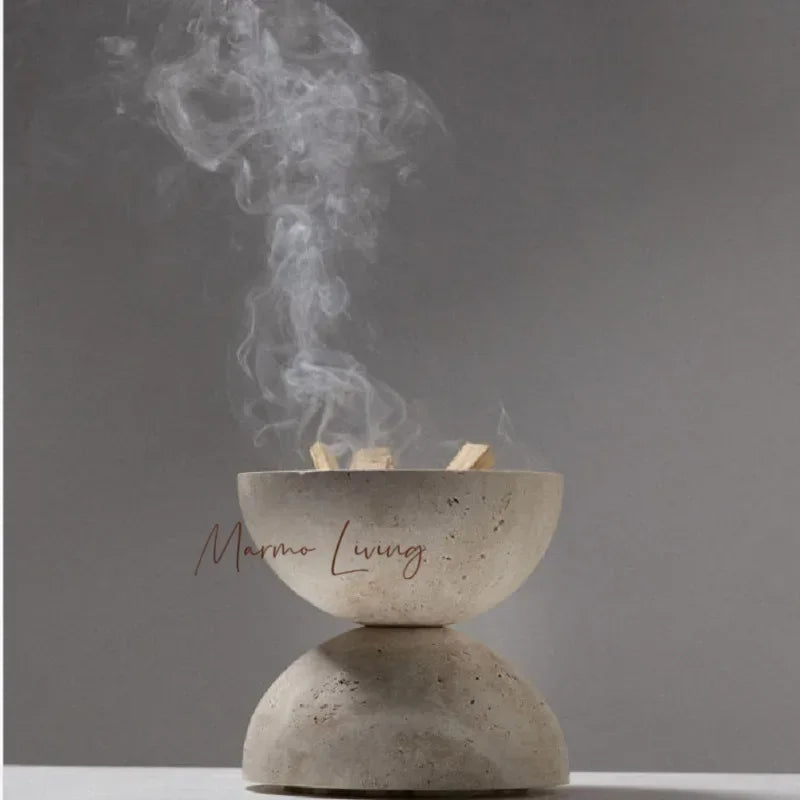 Travertine Beige Incense Burner