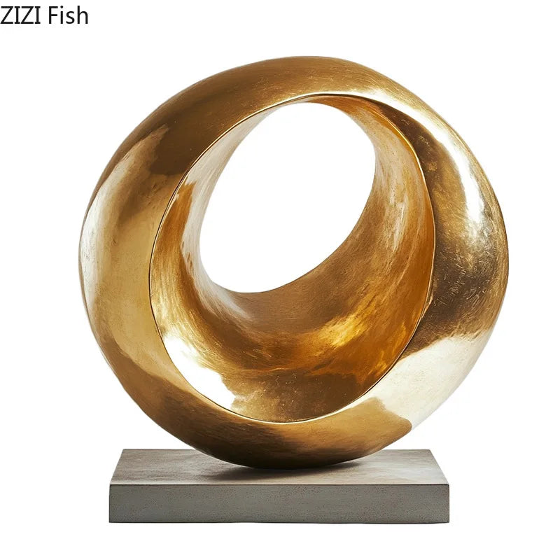 Geometric Gold Resin Moon Plate