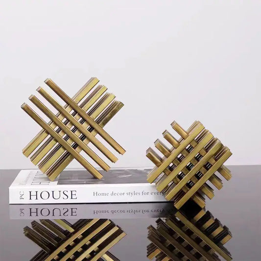 Gilded Irregular Metallurgical Architectural Sculpture delivers bold modern art for your bookcase, porch, or interior decor; upgrade spaces today, shop now.