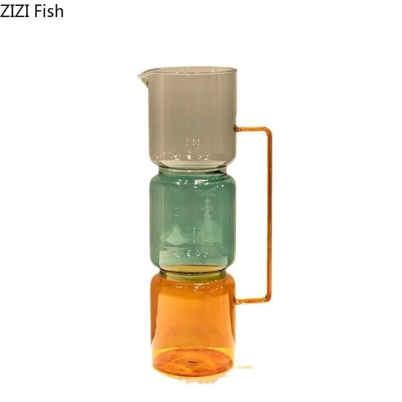 Multicolour Transparent Glass Vase