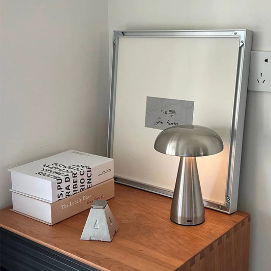 Rechargeable Rechargeable Ambient Mushroom Table Lamp Table Lamp delivers USB charging dimmable LED mood lighting with touch control, ideal for cozy spaces ;Shop now!