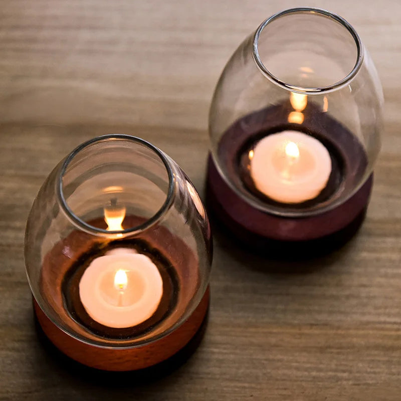 Retro Oil Lamp Glass Candle Holder