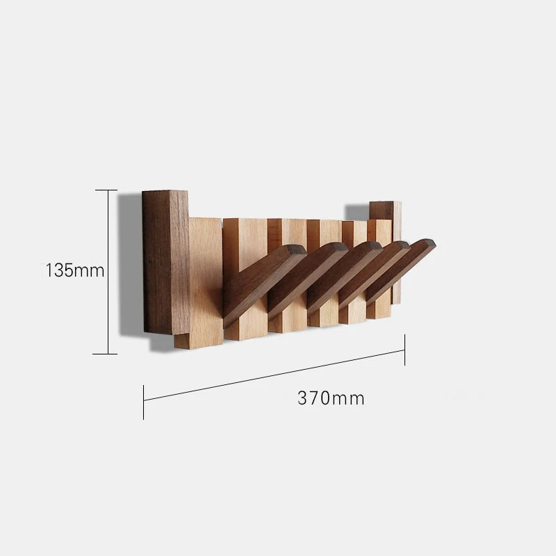 Walnut Wall Mount Coat Rack