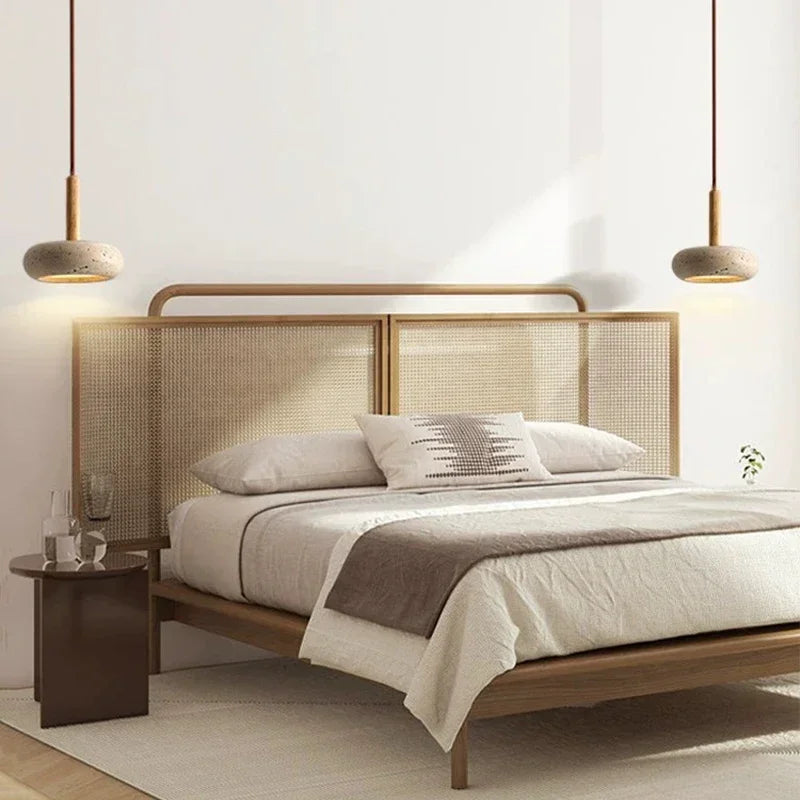 Small Travertine Bedside Pendant Light