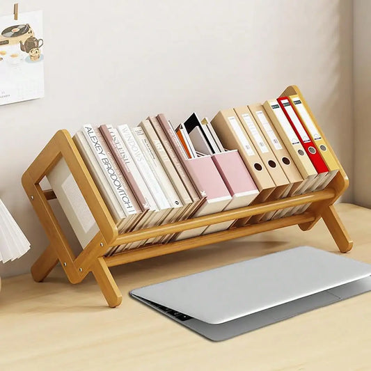 Bamboo Bookshelf Storage Organizer offers eco-friendly, space-saving desktop storage with multi-shelf design for rooms; durable organization, shop now.