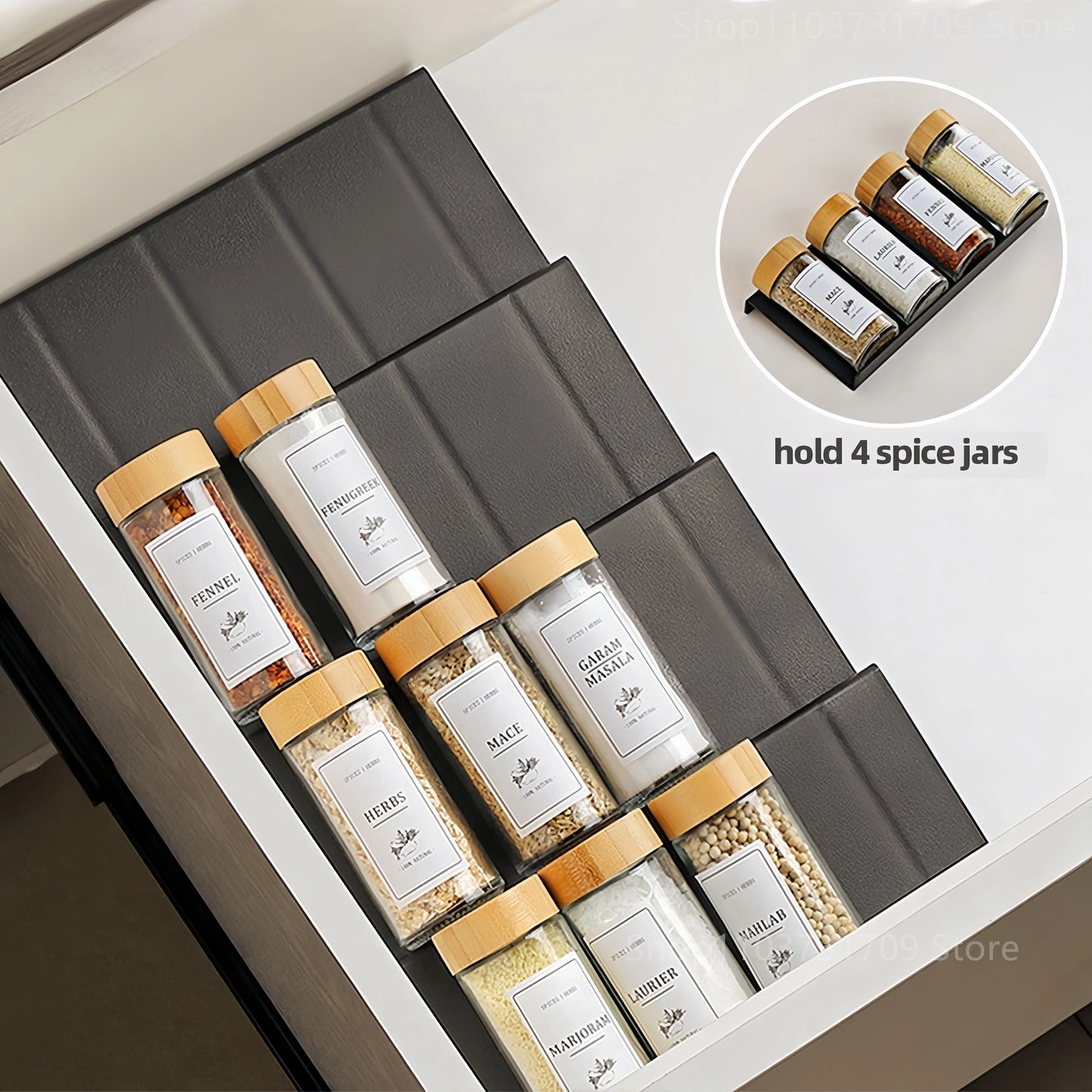 Adjustable Spice Drawer Organizer