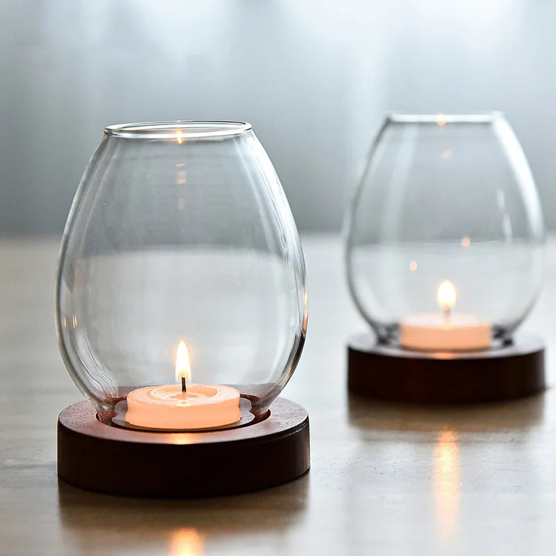 Retro Oil Lamp Glass Candle Holder