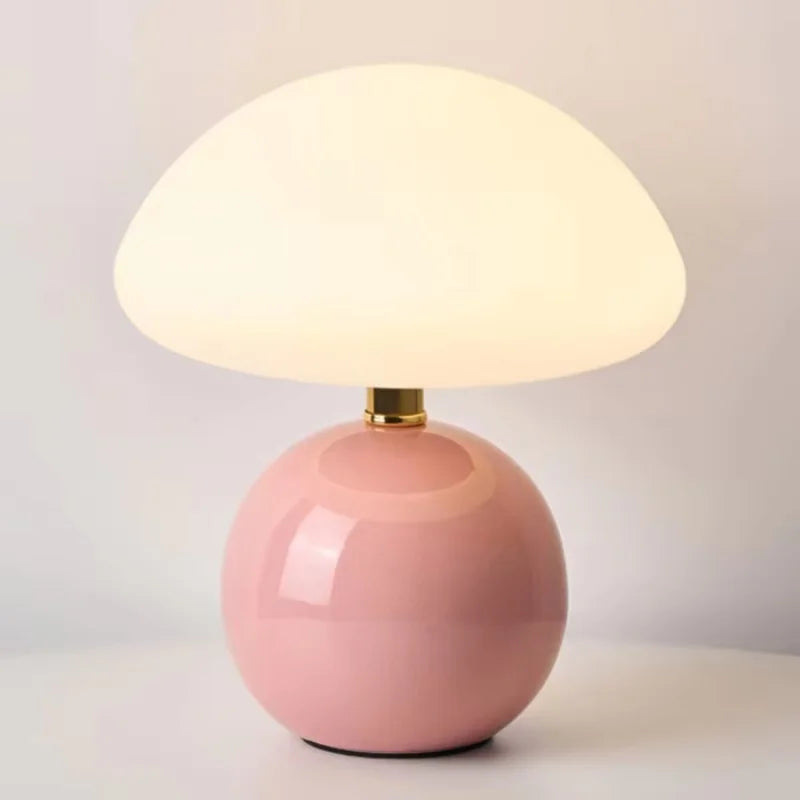 Mushroom Table Lamp Ceramic LED Eye Protection Bedroom