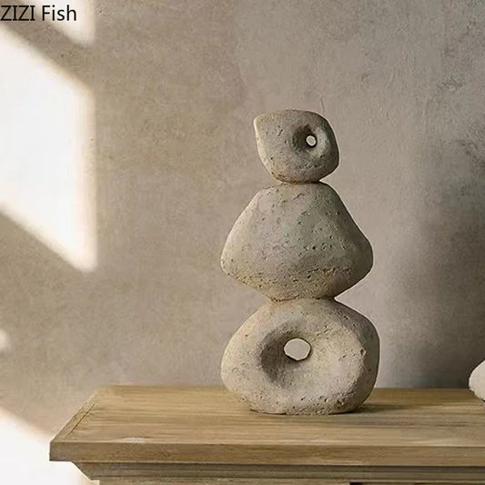 Round Stone Rockery Garden Decor