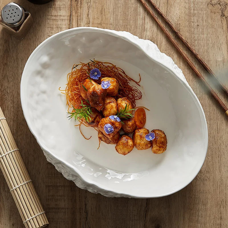 Rock Pattern Shell Ceramic Plate