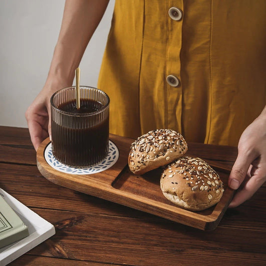 Handcrafted Hardwood Breakfast Serving Tray