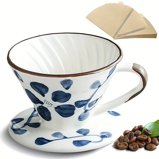 Ceramic Pour Over Coffee Maker With Filter Papers Set