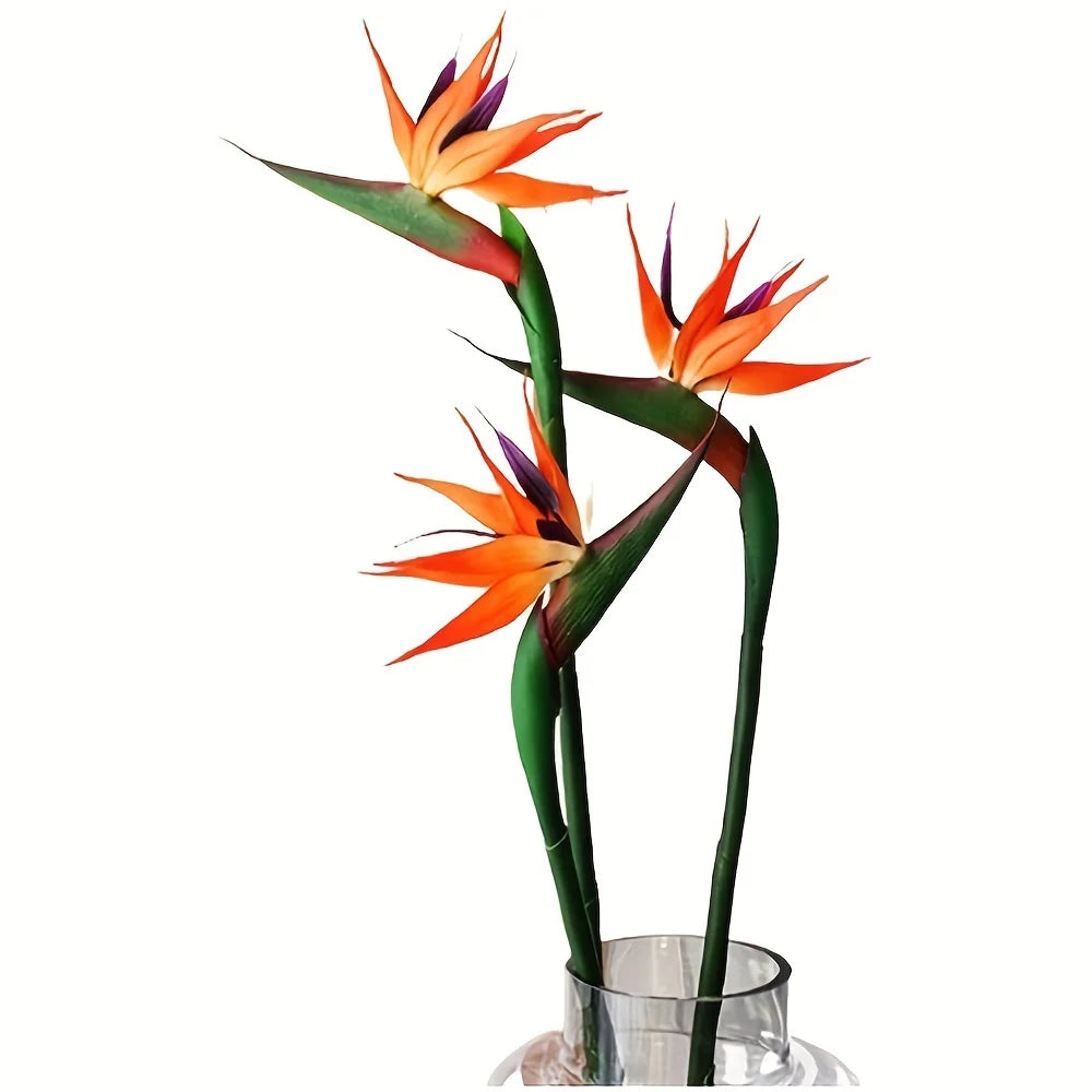 Enhance your space with vibrant Artificial Bird of Paradise Flowers, crafted from quality materials for a chic, lasting touch of elegance and vitality.