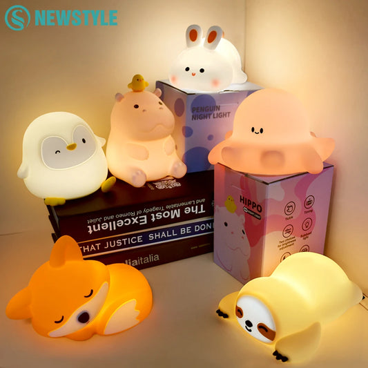 Silicone Night Light delivers a cute dimmable glow with a rechargeable 1200mAh battery for hours of cozy, safe nursery lighting—shop now for safer nights!!