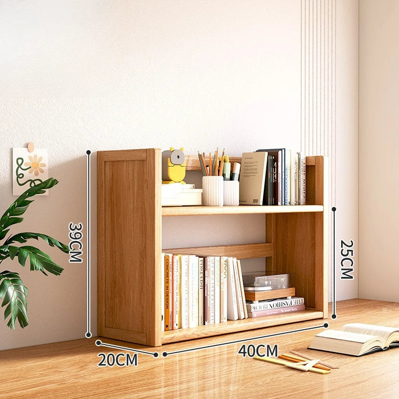 Solid Wood Desktop Bookshelf Storage