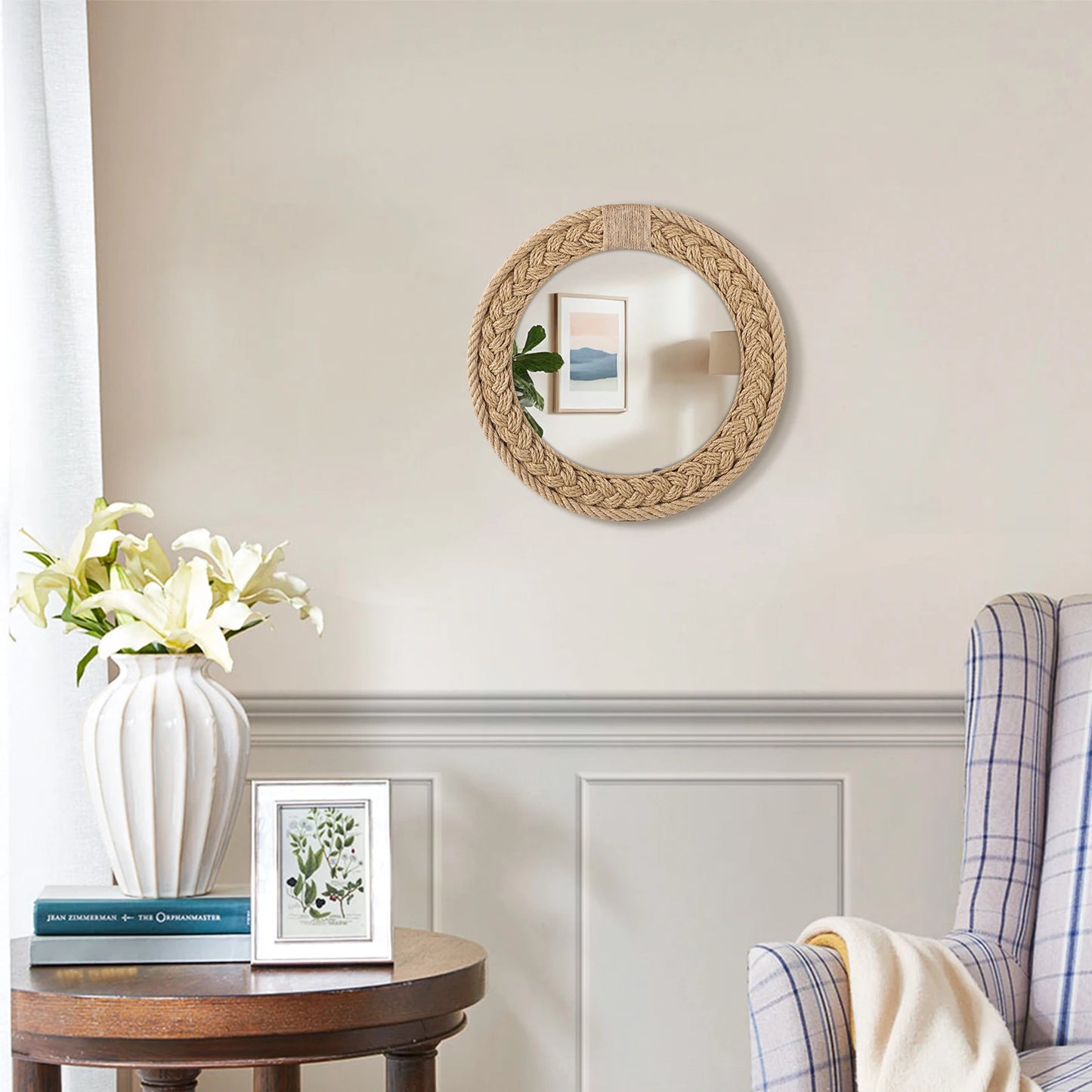 Hand-Woven Nordic Hanging Mirror