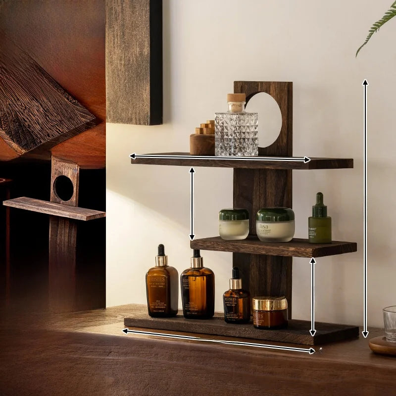 Walnut Desk Cup Storage Organizer
