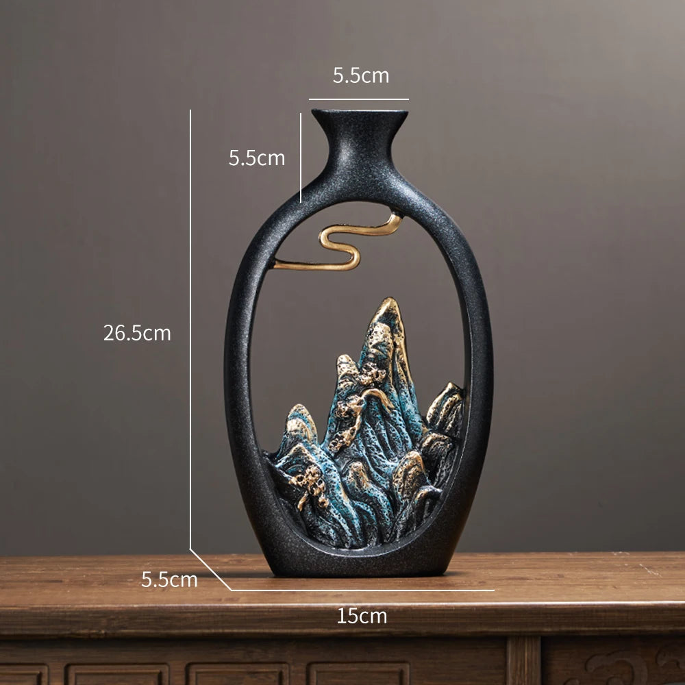 Luxury Chinese Style Resin Vase